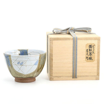Mentori Chawan with Picasso-Period Abstract Figure — attributed to Kawai Kanjirō, Kyoto Studio Pottery