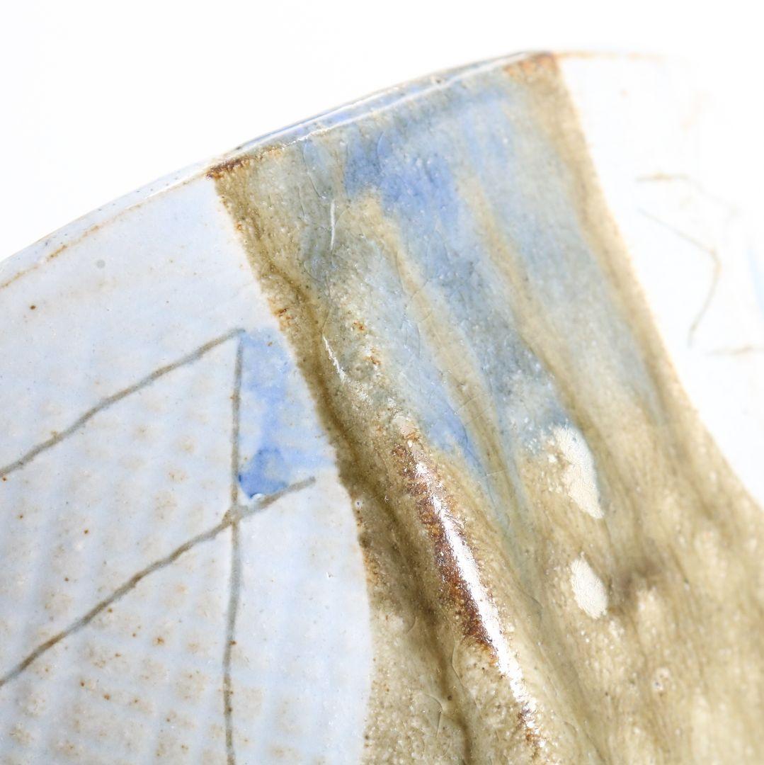 Mentori Chawan with Picasso-Period Abstract Figure — attributed to Kawai Kanjirō, Kyoto Studio Pottery