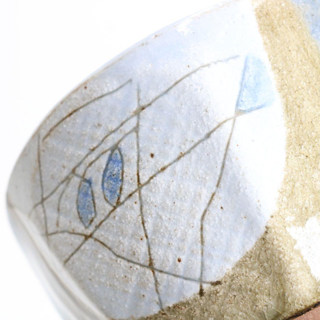 Mentori Chawan with Picasso-Period Abstract Figure — attributed to Kawai Kanjirō, Kyoto Studio Pottery