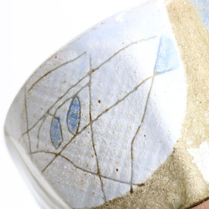 Mentori Chawan with Picasso-Period Abstract Figure — attributed to Kawai Kanjirō, Kyoto Studio Pottery