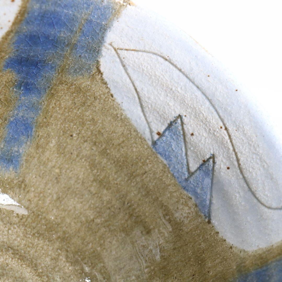 Mentori Chawan with Picasso-Period Abstract Figure — attributed to Kawai Kanjirō, Kyoto Studio Pottery