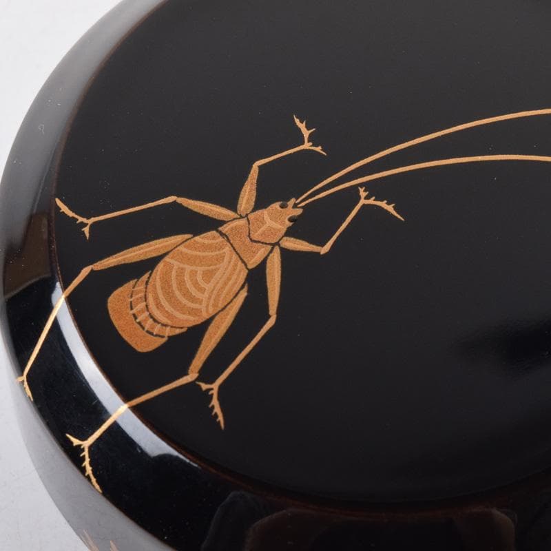Wajima Lacquer Yukibuki Natsume by Kakigi Akira - Bell Cricket Maki-e Tea Caddy