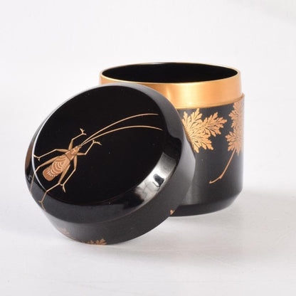 Wajima Lacquer Yukibuki Natsume by Kakigi Akira - Bell Cricket Maki-e Tea Caddy