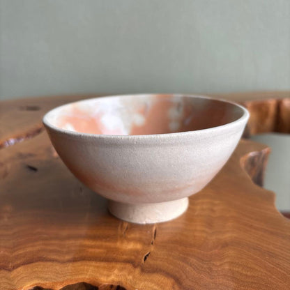 Kyo Kanoko-gata Chawan — Blush Pink Glaze Tea Bowl, Deer-Back Pattern, Tomobako