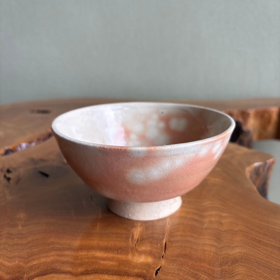 Kyo Kanoko-gata Chawan — Blush Pink Glaze Tea Bowl, Deer-Back Pattern, Tomobako