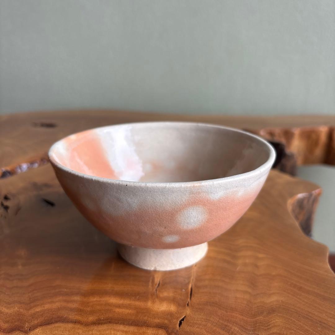 Kyo Kanoko-gata Chawan — Blush Pink Glaze Tea Bowl, Deer-Back Pattern, Tomobako