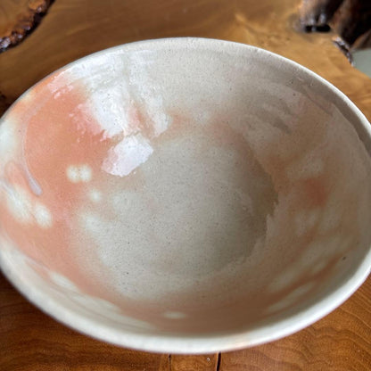 Kyo Kanoko-gata Chawan — Blush Pink Glaze Tea Bowl, Deer-Back Pattern, Tomobako