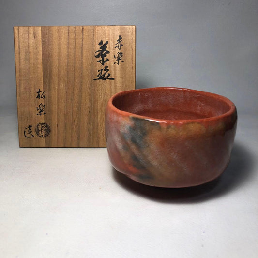 Aka-Raku Chawan by Sasaki Shoraku — Kyoto Red Raku Tea Bowl