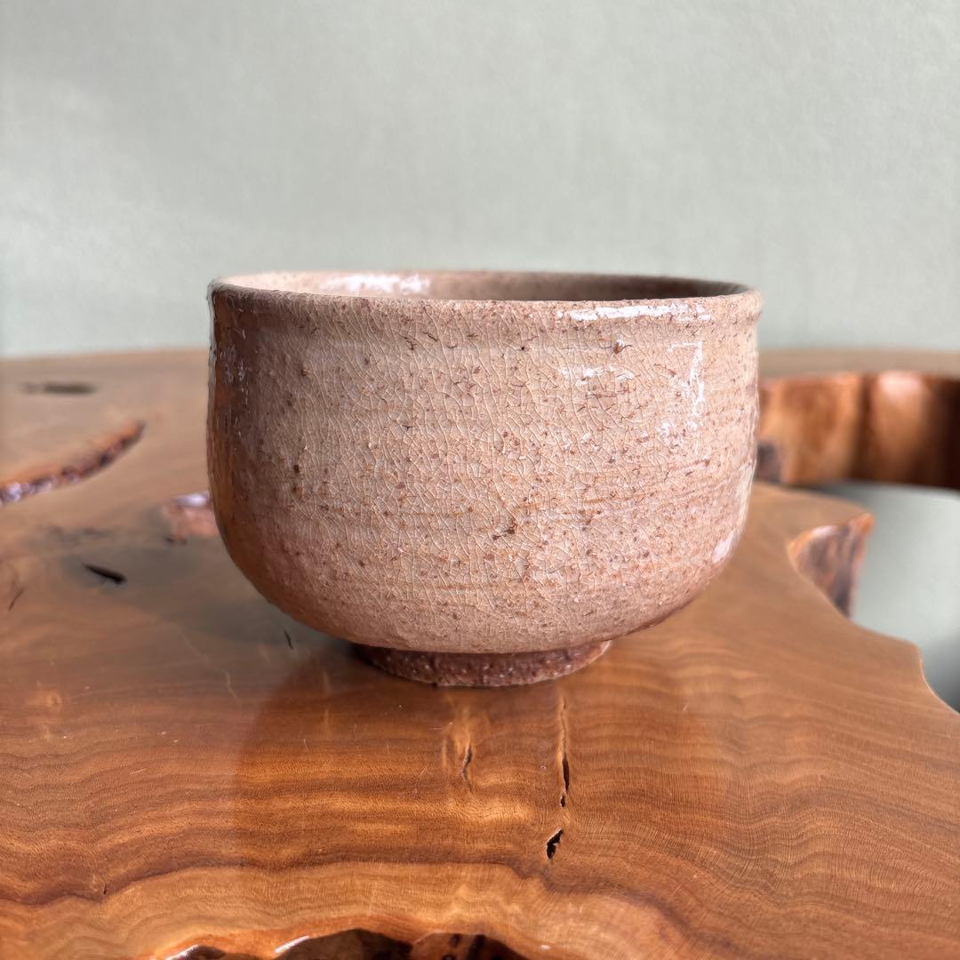 Hagi-Yaki Tea Bowl by Masamine Kiln | Odaka Shoho | Warm Pink Crackle Glaze | Matcha Bowl with Signed Box