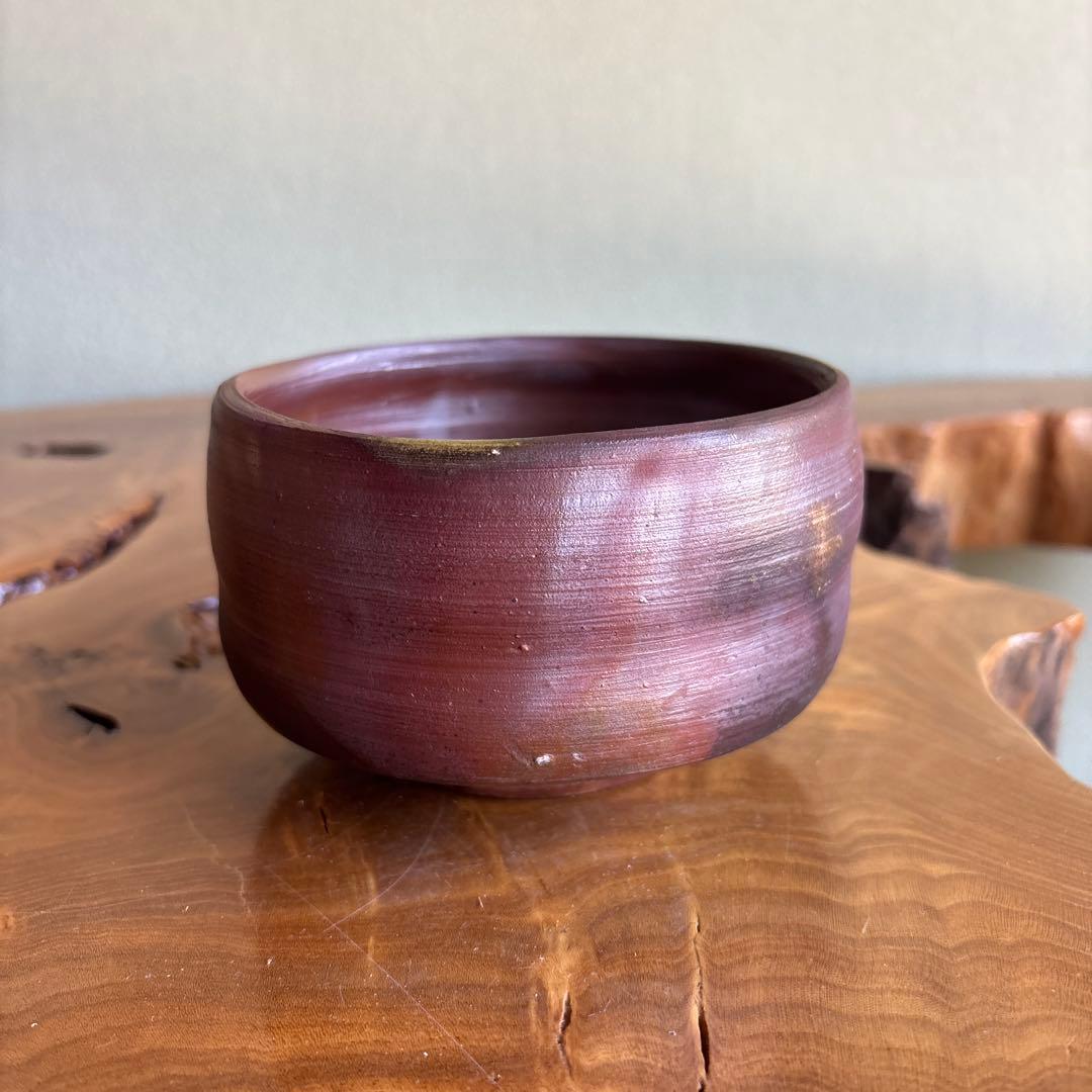 Bizen Ware Matcha Tea Bowl by Fujita Ryuji - Hidasuki Goma Glaze Chawan with Signed Tomobako Box