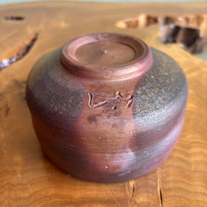Bizen Ware Matcha Tea Bowl by Fujita Ryuji - Hidasuki Goma Glaze Chawan with Signed Tomobako Box