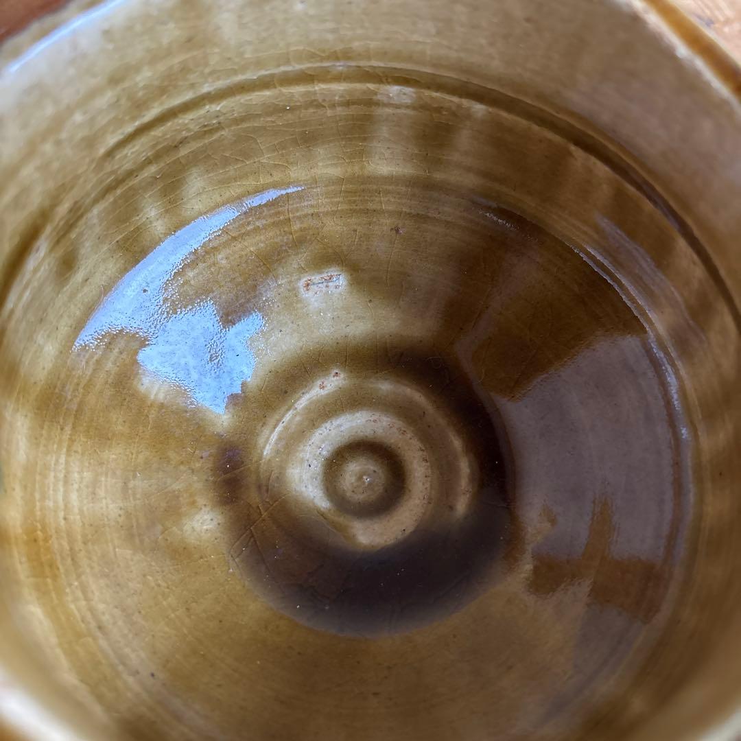 Mino Ware Bugaku Chawan by Ando Shoho - Ki-Seto Amber Green Tea Bowl