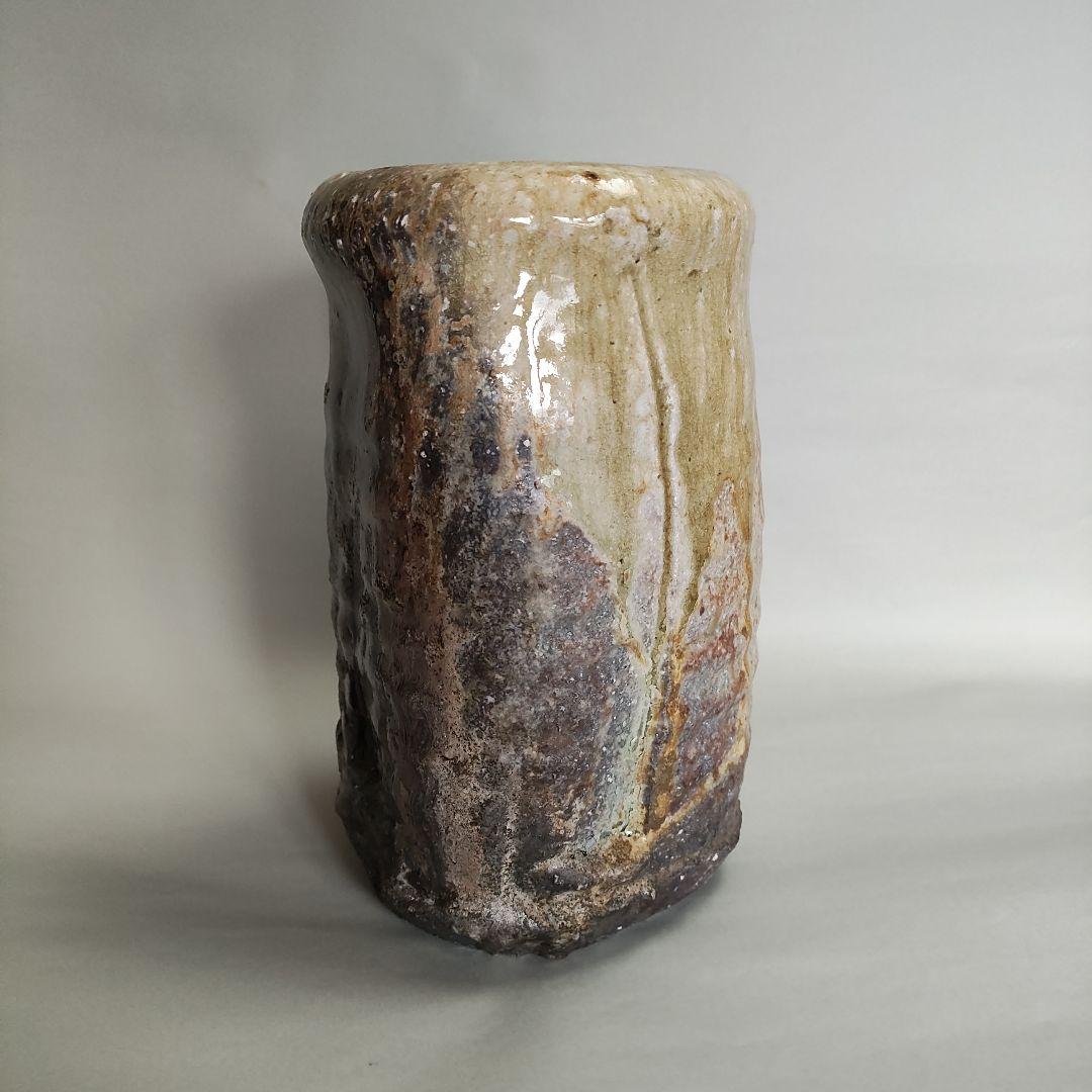 Sakamoto Toshihito Iga Tabimakura Hanaire - Biidoro Ash Glaze Flower Vase