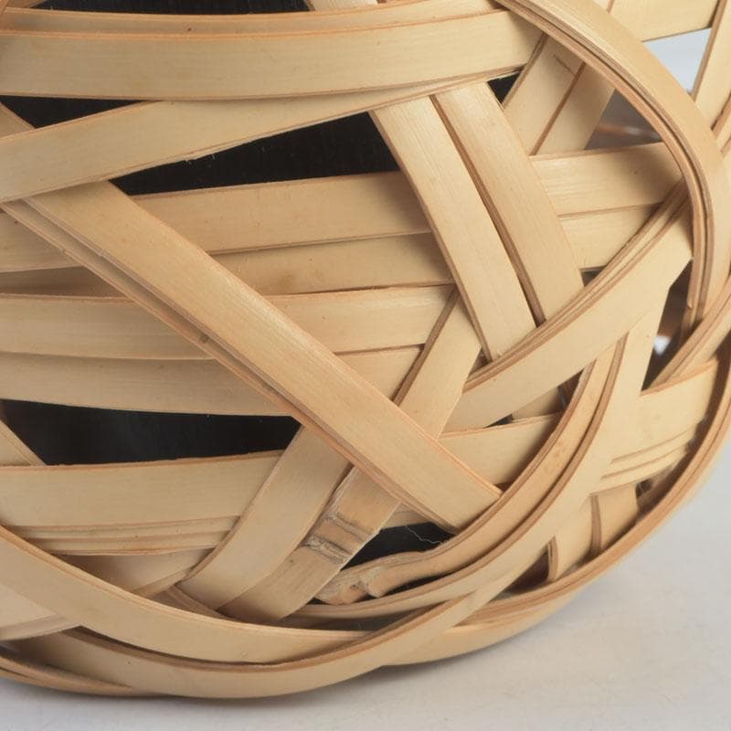 Bamboo Hanging Flower Basket by Nitten Artist Shiraishi Hakuunsai, Tomobako