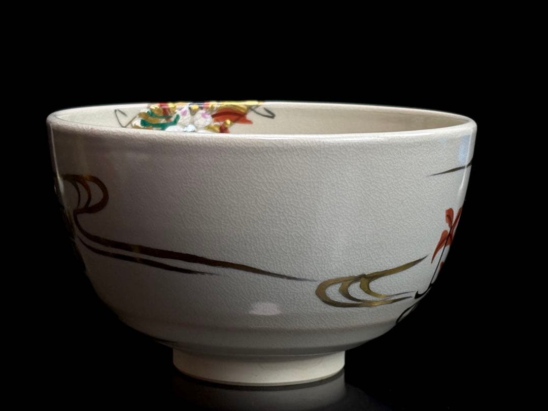 Tezuka Keiun Kyo-yaki Hanaikada Chawan Cherry Blossom Raft Tomobako