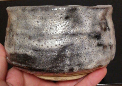 Nezumi Shino Tea Bowl by Yamaguchi Jotetsu — Mino Ware Chawan with Tomobako, Japanese Ceramics