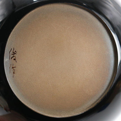 Ebata Shun Hana-Shippō Gold Maki-e Ō-Natsume — Wajima-nuri Gin-Tame-Nuri Interior