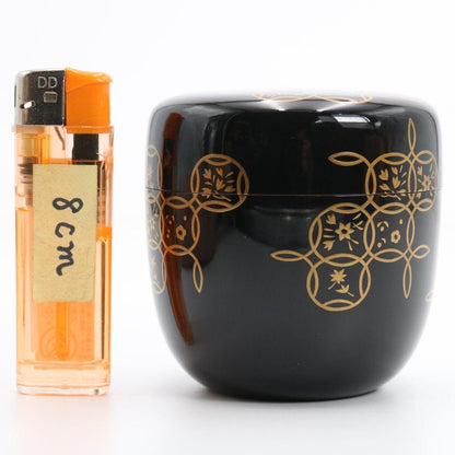 Ebata Shun Hana-Shippō Gold Maki-e Ō-Natsume — Wajima-nuri Gin-Tame-Nuri Interior