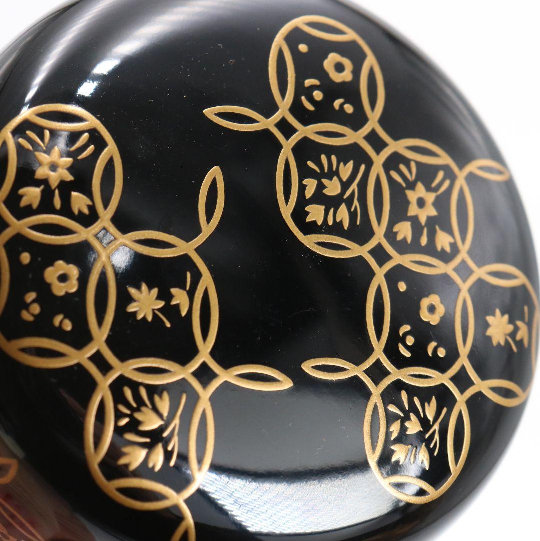 Ebata Shun Hana-Shippō Gold Maki-e Ō-Natsume — Wajima-nuri Gin-Tame-Nuri Interior