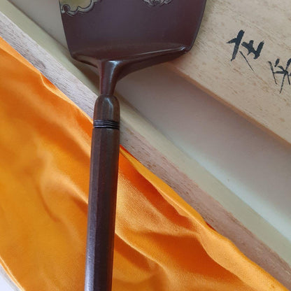 Haizaji Ash Spoon by Kita Shobei - Cloud Inlay Ironwork with Signed Box