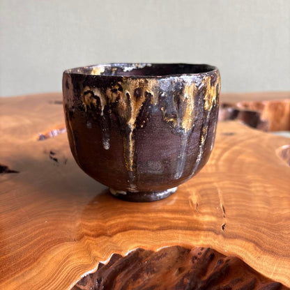 Shippō Enamel Glaze Chawan — Cosmic Drip Painting in Clay by Keijuan
