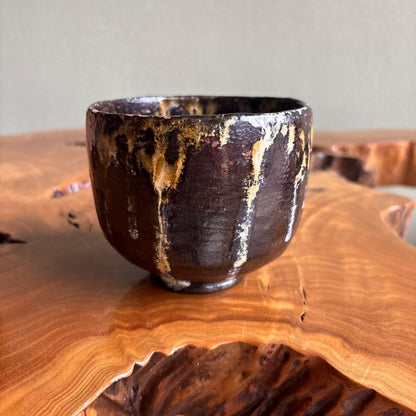 Shippō Enamel Glaze Chawan — Cosmic Drip Painting in Clay by Keijuan