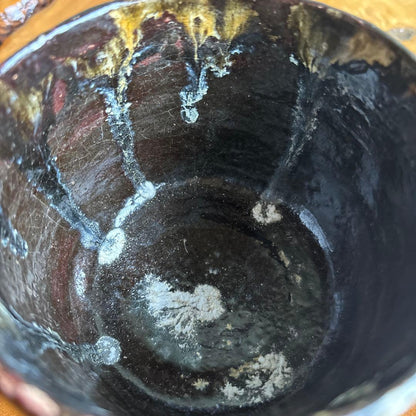 Shippō Enamel Glaze Chawan — Cosmic Drip Painting in Clay by Keijuan