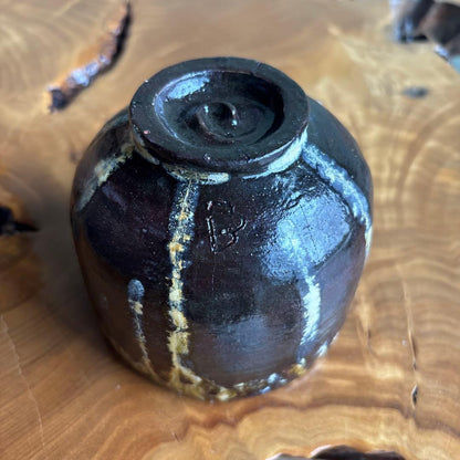 Shippō Enamel Glaze Chawan — Cosmic Drip Painting in Clay by Keijuan