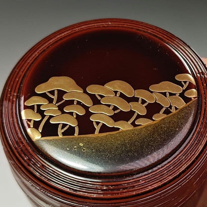 Tada Keikan Korin Pine Maki-e Natsume, Ito-me Lacquer Tea Caddy