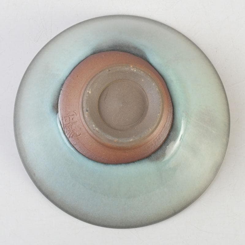 Uno Sokan Celadon Tea Bowl — Intangible Cultural Heritage Master, Signed Wood Box