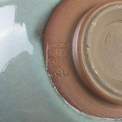 Uno Sokan Celadon Tea Bowl — Intangible Cultural Heritage Master, Signed Wood Box