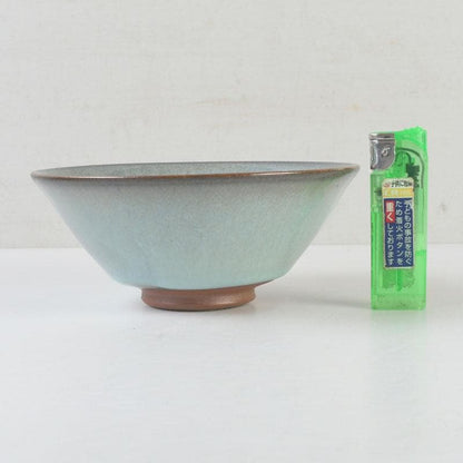 Uno Sokan Celadon Tea Bowl — Intangible Cultural Heritage Master, Signed Wood Box