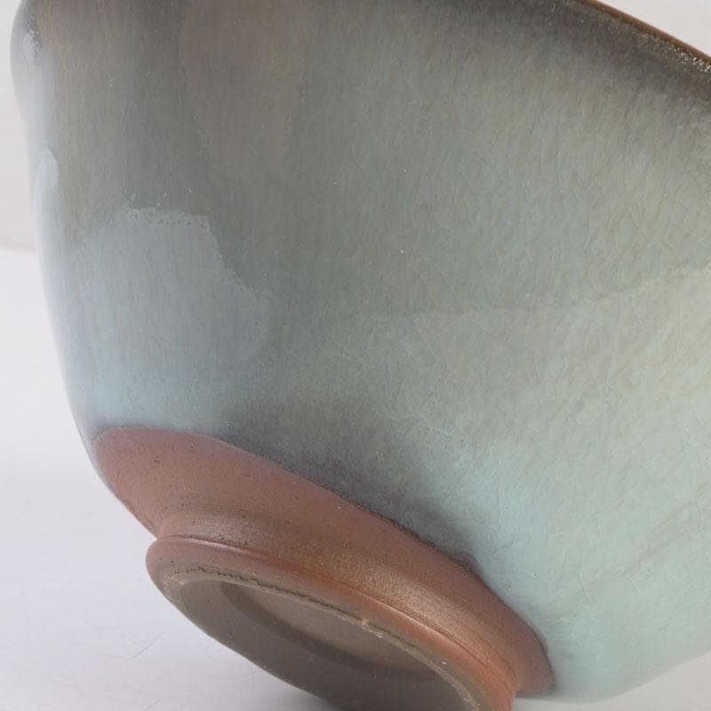 Uno Sokan Celadon Tea Bowl — Intangible Cultural Heritage Master, Signed Wood Box