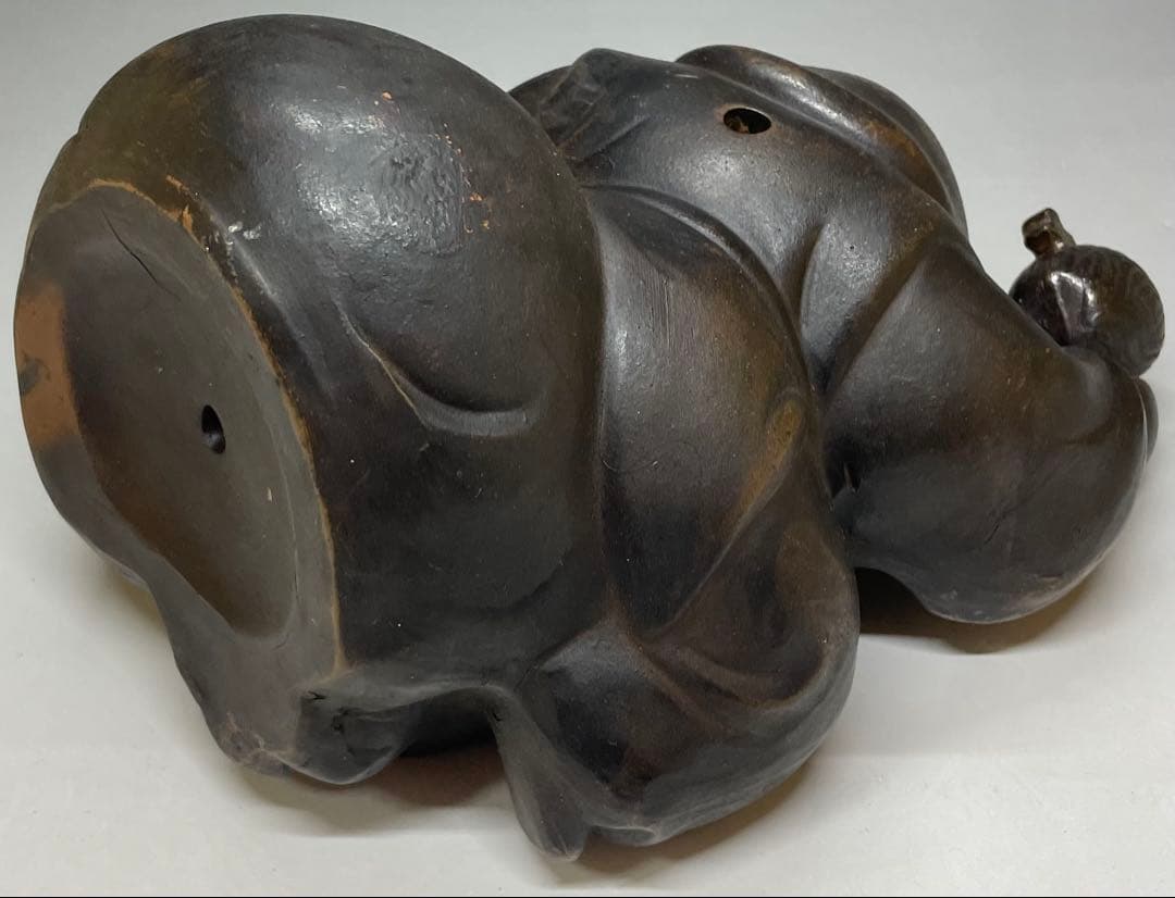 Ko-Bizen Daikokuten Figure | Antique Bizen Stoneware God of Wealth Sculpture