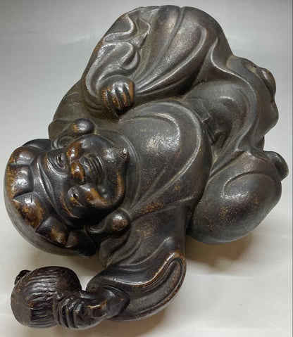 Ko-Bizen Daikokuten Figure | Antique Bizen Stoneware God of Wealth Sculpture