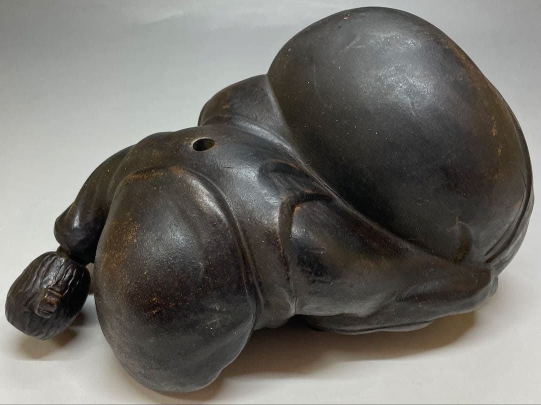 Ko-Bizen Daikokuten Figure | Antique Bizen Stoneware God of Wealth Sculpture