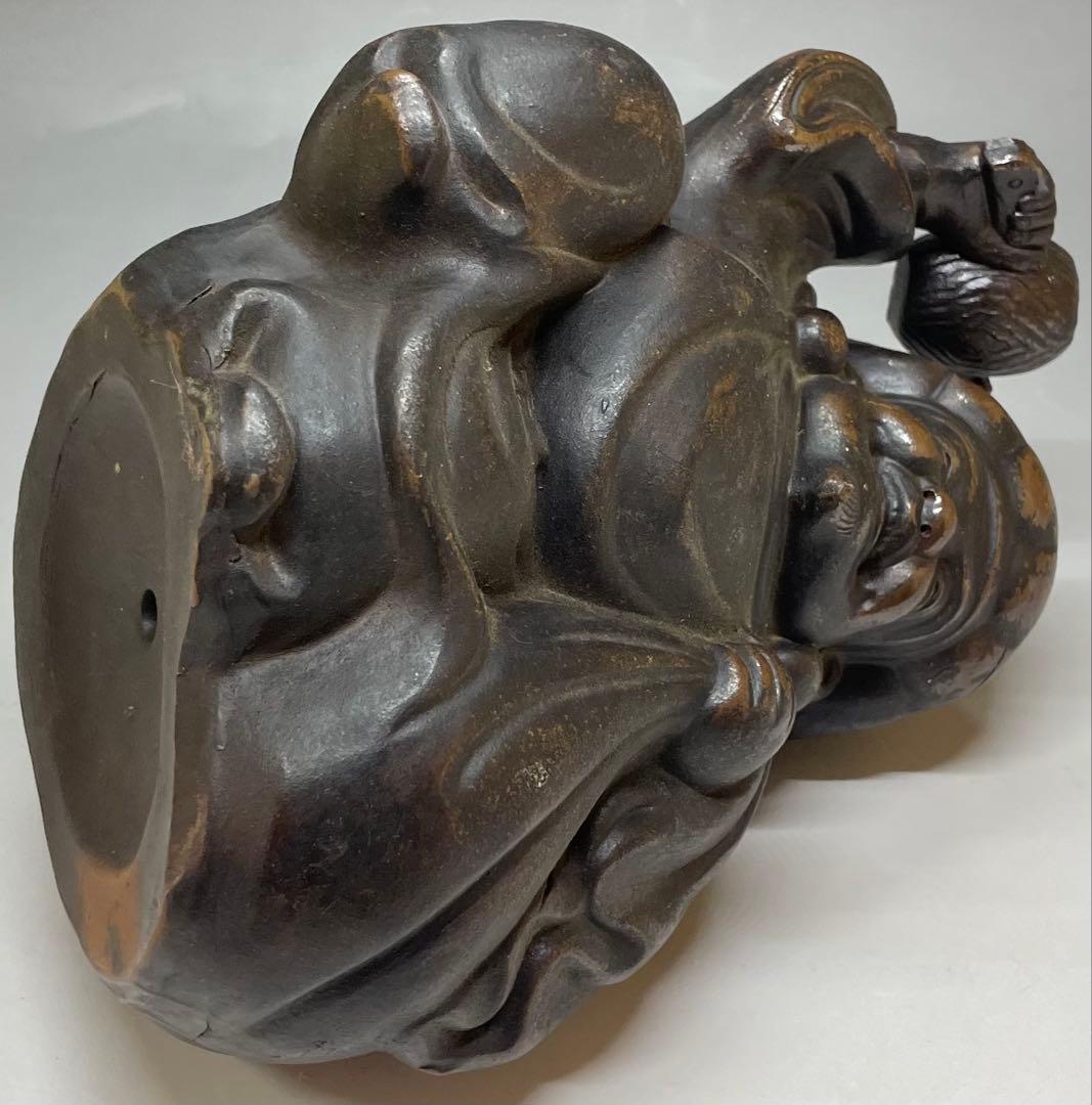 Ko-Bizen Daikokuten Figure | Antique Bizen Stoneware God of Wealth Sculpture
