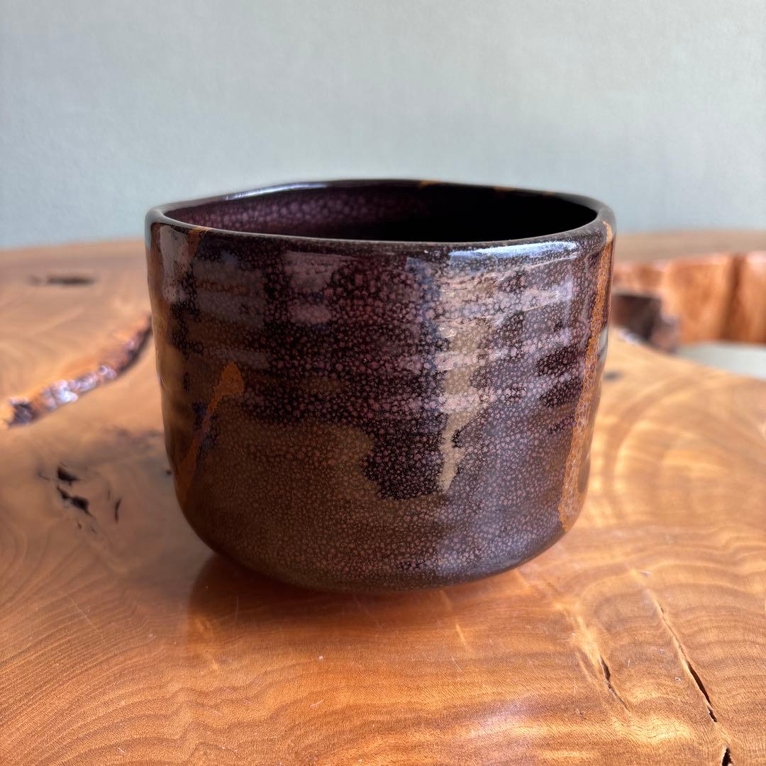 Nishikawa Minoru | Tenmoku Glaze Tea Bowl — Tiger-Stripe Iron Crystal Chawan