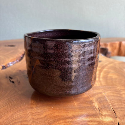 Nishikawa Minoru | Tenmoku Glaze Tea Bowl — Tiger-Stripe Iron Crystal Chawan