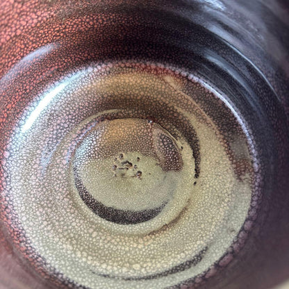 Nishikawa Minoru | Tenmoku Glaze Tea Bowl — Tiger-Stripe Iron Crystal Chawan