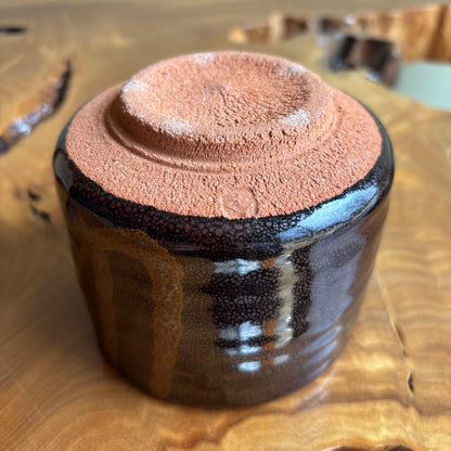 Nishikawa Minoru | Tenmoku Glaze Tea Bowl — Tiger-Stripe Iron Crystal Chawan