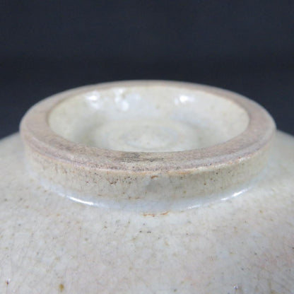 Kyoyama-yaki Calligraphy Tea Bowl by Koan — Crackle Glaze Matcha Chawan