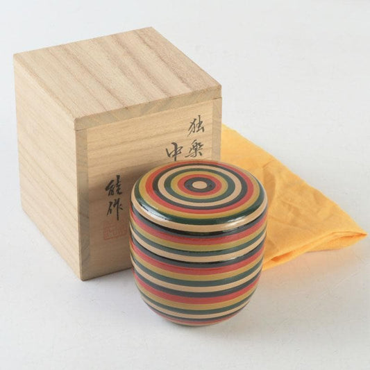 Kanazawa Lacquerware Koma-nuri Chūnatsume Tea Caddy by Nōsaku, Tomobako
