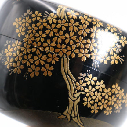 Tamai Shinsaku Sakura Maki-e Hira-Natsume, Gold Nashiji Interior