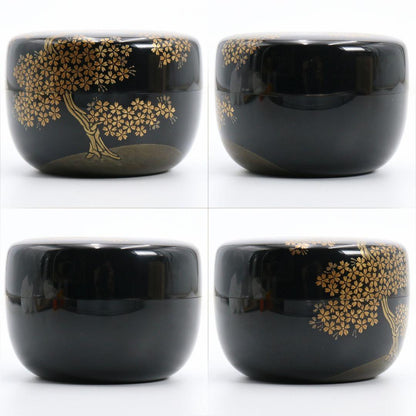 Tamai Shinsaku Sakura Maki-e Hira-Natsume, Gold Nashiji Interior