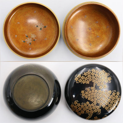 Tamai Shinsaku Sakura Maki-e Hira-Natsume, Gold Nashiji Interior