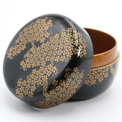 Tamai Shinsaku Sakura Maki-e Hira-Natsume, Gold Nashiji Interior