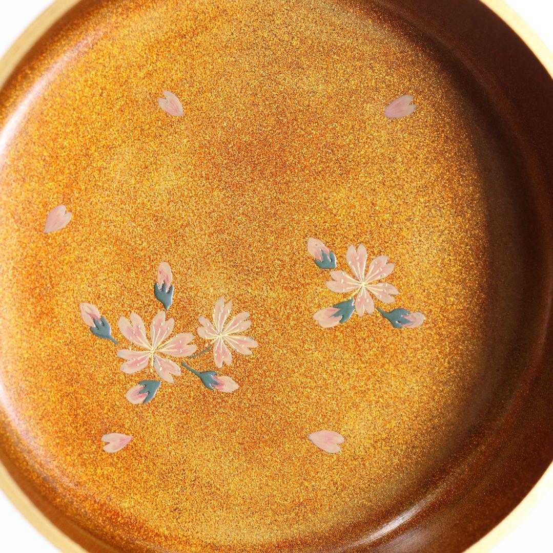 Tamai Shinsaku Sakura Maki-e Hira-Natsume, Gold Nashiji Interior