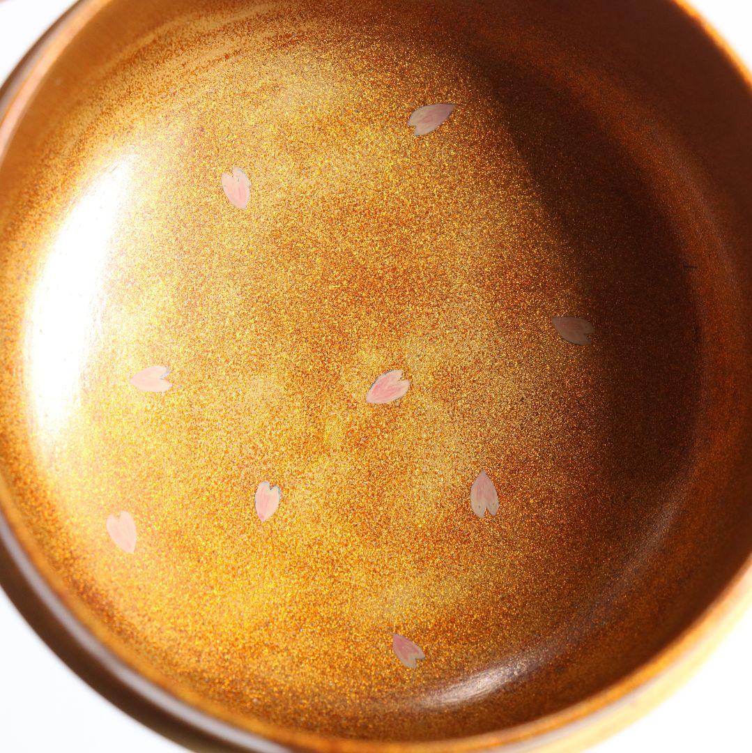 Tamai Shinsaku Sakura Maki-e Hira-Natsume, Gold Nashiji Interior