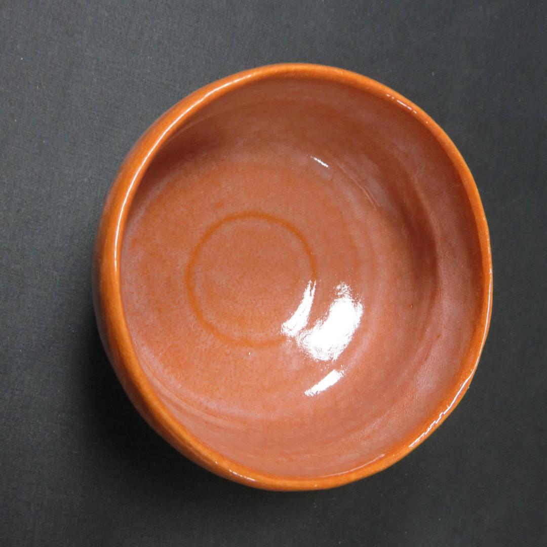 Aka-Raku Red Tea Bowl by Rakuzan - Hand-Shaped Chawan with Spiral Foot and Signed Box